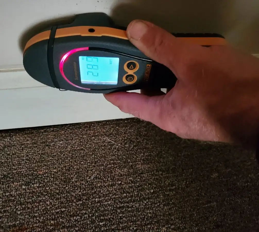 Moisture detection at baseboard during Mold Inspection & Testing in Elizabethtown