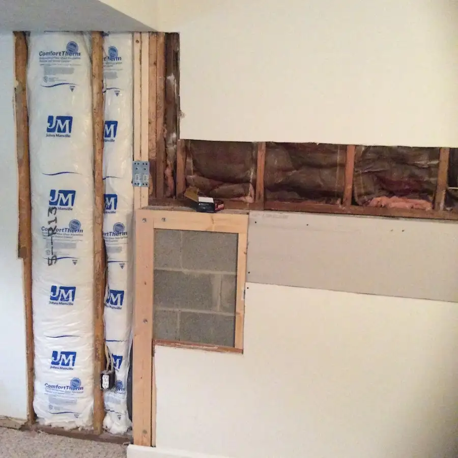 Wall insulation replacement during Basement Flood Cleanup in Elizabethtown